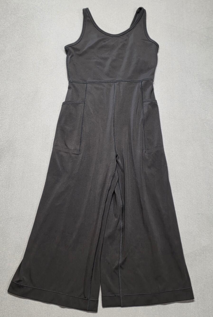 Athleta Girls Wide Leg Jumpsuit Stash Your Treasures Black Size 7 Travel Casual
